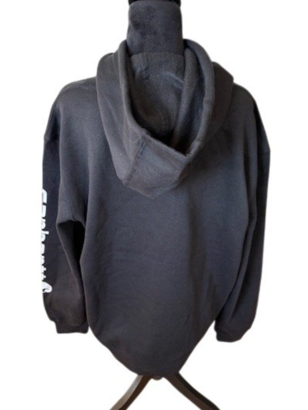 Carhartt Black Loose Fit Midweight Logo Sleeve Pullover Fleece Hoodie NWT Med - Picture 3 of 5